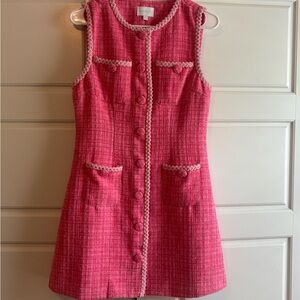 Sugarlips Pink Tweed Mini Dress